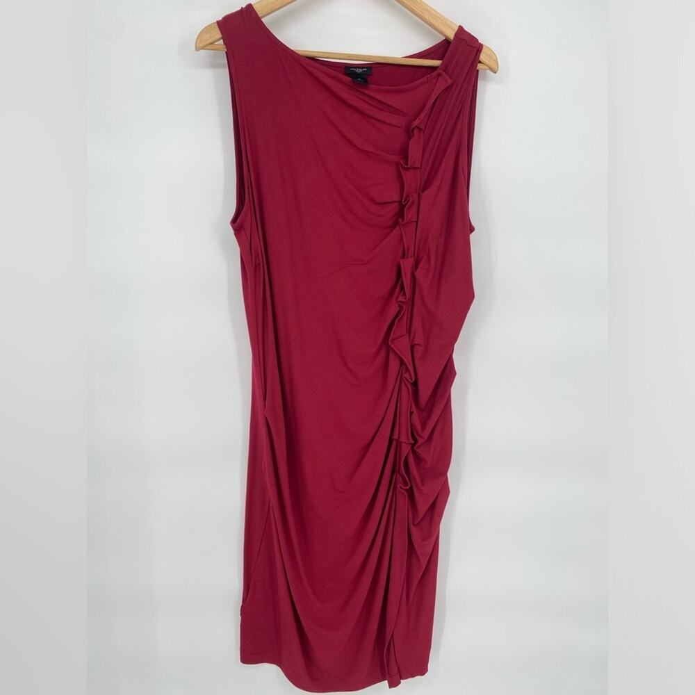 Ann Taylor Dress Sleeveless Ruffle Classic Red XL